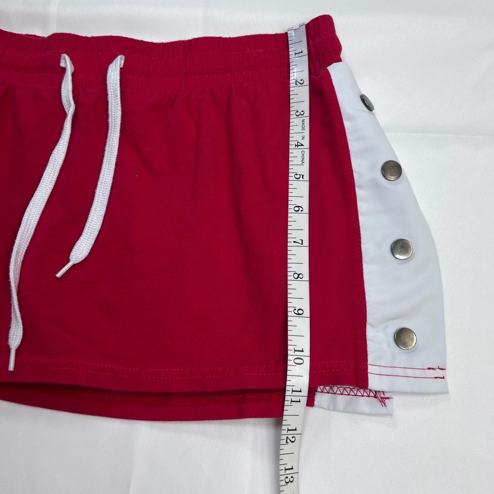 NFL Ultra Game Kansas City Chiefs Skort Large Red White Snap Side Mini Skirt - Picture 7 of 10